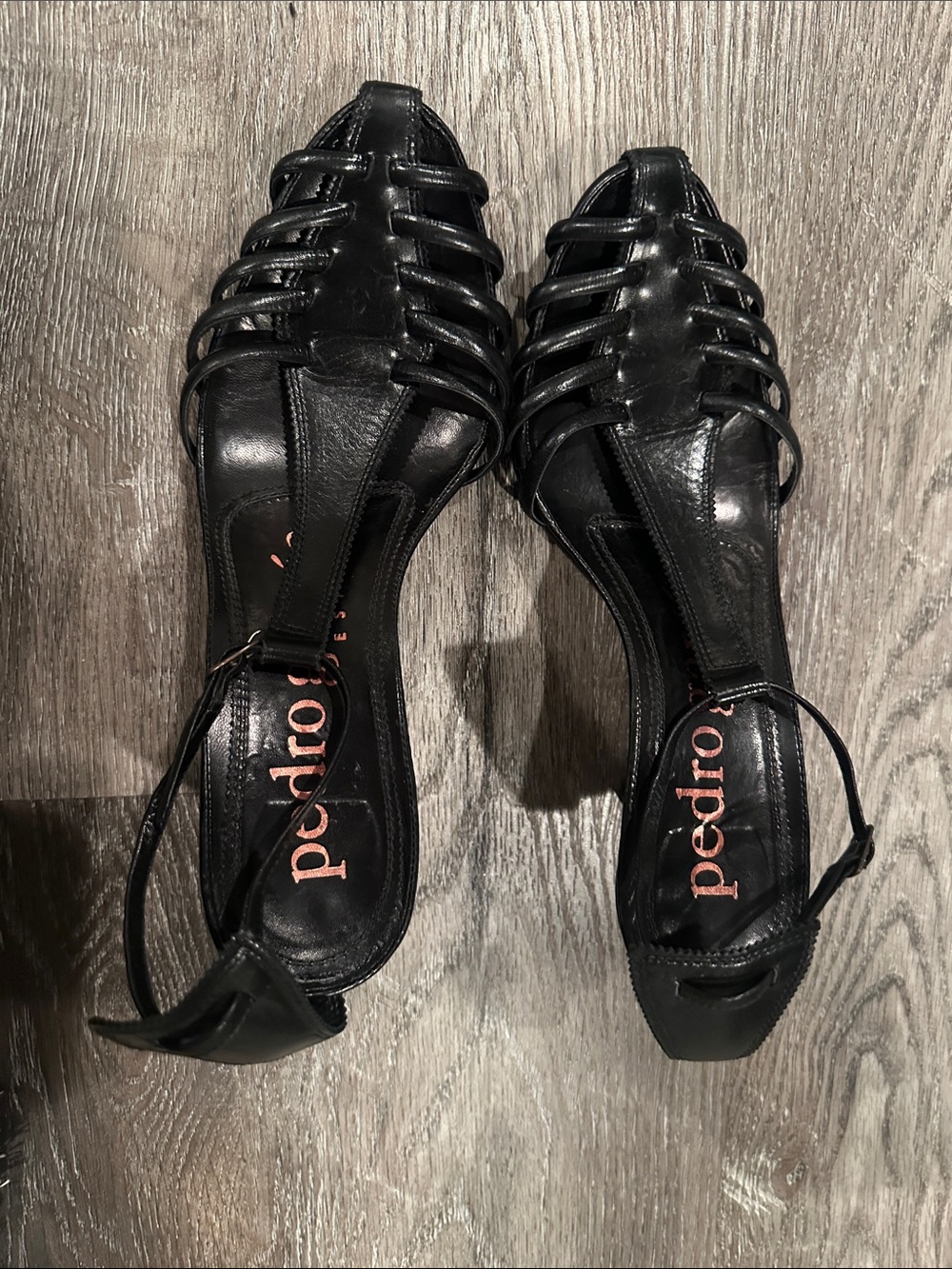 Pedro Garcia Black Woven Leather Slingback Heels - Picture 6 of 8
